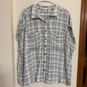 Maurices Black and White Checkered Shirt